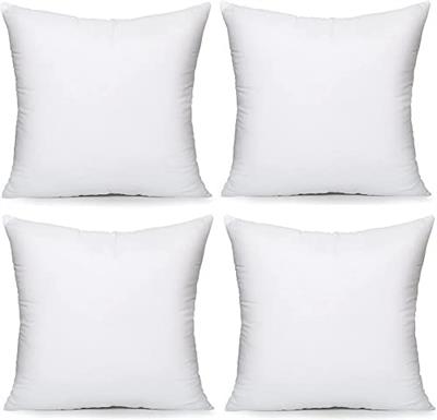 NIGHTSLEEP 4 X Cushion Inner Pads Cushion Stuffer Inserts, Hollowfibre Pillows Hypoallergic Cushion (MADE IN UK) (16X16(40X40))