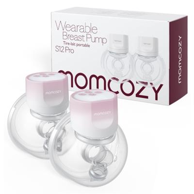Momcozy S12 Pro Hands-Free Breast Pump Wearable, Double Wireless Pump with Comfortable Double-Sealed Flange, 3 Modes & 9 Levels Electric Pump Portable