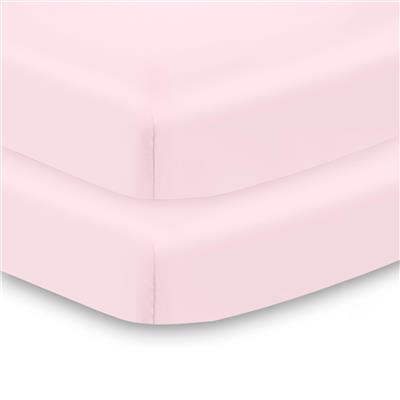 BreathableBaby All-in-One Fitted Sheet & Waterproof Cover for Mini Crib Mattress 2-Pack