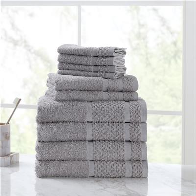 Mainstays 10 Piece Bath Towel Set with Upgraded Softness & Durability, Gray - Walmart.com