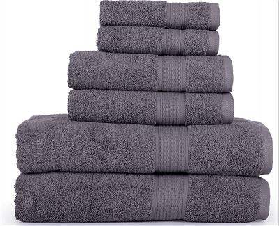 SPRINGFIELD LINEN 6 Piece Set Bath Towels Grey Color 2 BATH TOWEL, 2 HAND TOWEL AND 2 WASHCLOTHS - Walmart.com