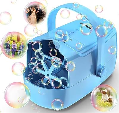 Bubble Machine Durable Automatic Bubble Blower, 18000+ Big Bubbles Per Minute Bubbles for Kids Toddlers Bubble Maker Operated by Plugin or Batteries B