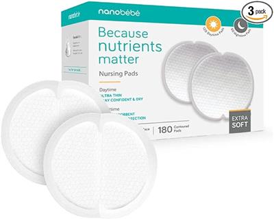 Amazon.com: Nanobébé Disposable Nursing Pads Multipack – 120 Days and 60 Nights Ultra Thin & Extra Absorbent Vented Leak Proof Nursing Essentials, Ind