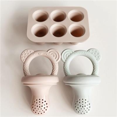 Amazon.com : Ali Oli (3-pc) Food & Fruit Feeder Pacifier (Mist-Taupe) with Freezer Tray Included, BPA-Free Food-Grade Silicone Fruit Pacifier Feeder,