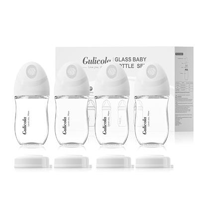 Amazon.com : Gulicola Natural Glass Baby Bottle 4 Pack, Newborn Breastfeeding Bottles Gift Set, Extra Slow Flow Nipples (SS), Anti Colic, 0 Months , 5