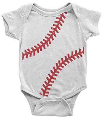 Threadrock Baby Baseball Or Softball Seams Infant Bodysuit 6 Months White