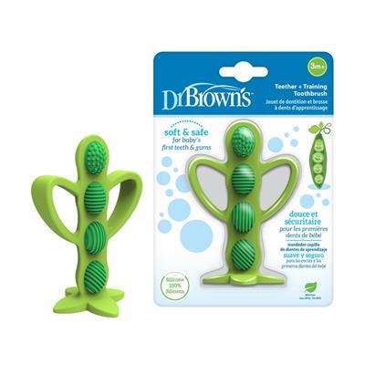 Dr. Brown’s™ Teether + Training Toothbrush, Peapod, 1-Pack | Dr. Browns Baby