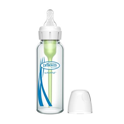 Dr. Brown’s Natural Flow® Anti-Colic Options+™ Narrow Glass Baby Bottle, with Level 1 Slow Flow Nipple | Dr. Browns Baby