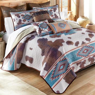 Aztec Cowhide Quilt Bed Set - King | Lone Star Western Decor