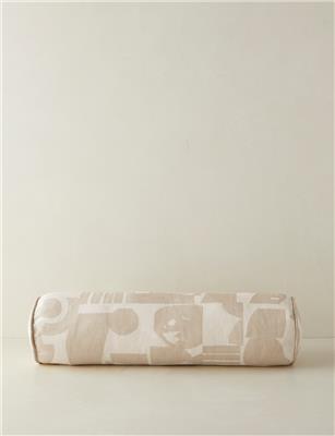 Organic Shapes Linen Bolster Pillow by Sarah Sherman Samuel