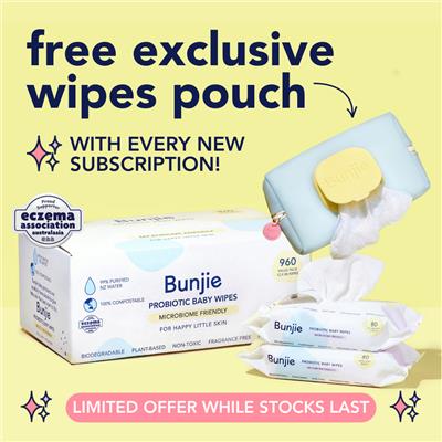 24 Pack of Probiotic Baby Wipes
– Bunjie