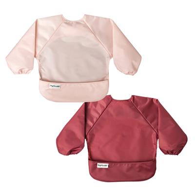 Tiny Twinkle Mess-proof Full Sleeve Bib 2 Pack - Rose/ Burgundy - Clement