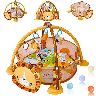 TEAYINGDE 3 in 1 Baby Gym Play Mat Baby Activity with Ocean Ball,Yellow Lion - Walmart.com