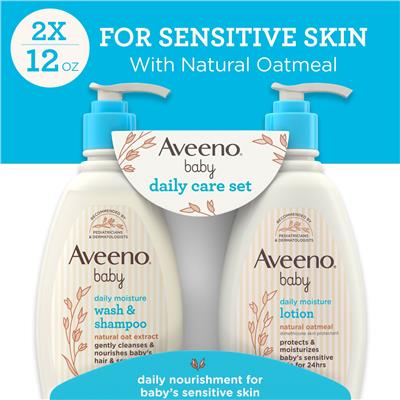 Aveeno Baby Daily Care Gift Set, Baby Wash & Shampoo & Lotion, 2 items - Walmart.com