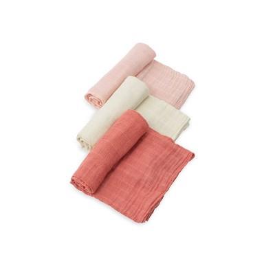 Little Unicorn Cotton Muslin Swaddle Blanket - Watercolor Roses - 3pk : Target