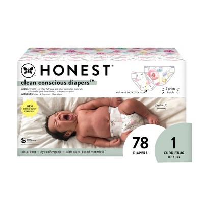 The Honest Company Clean Conscious Disposable Diapers Tutu Cute & Rose Blossom - Size 1 - 78ct : Target
