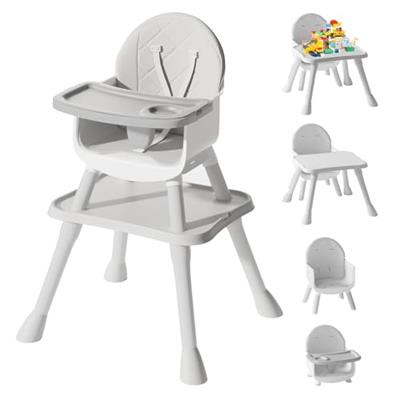 UNISWAN 6 in 1 Baby High Chair, Convertible Highchair for Babies and Toddlers (Grey)