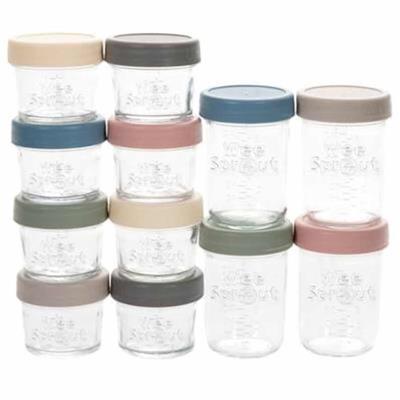 WeeSprout Glass Storage Jars (4 Ounce, 8 Ounce)