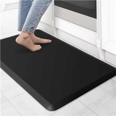 KitchenClouds Kitchen Mat Cushioned Anti Fatigue Rug 17.3x28 Waterproof, Non Slip, Standing and Comfort Desk/Floor Mats for House Sink Office (Black