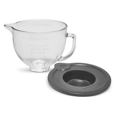 KitchenAid® 5 Quart Tilt-Head Glass Bowl with Measurement Markings & Lid - KSM5GB