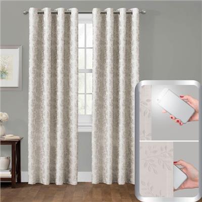 Certified 100 Percent Blackout Everly Embroidered Smart Curtain