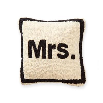 Hand Hooked Personalized Wedding Pillows | Mark and Graham