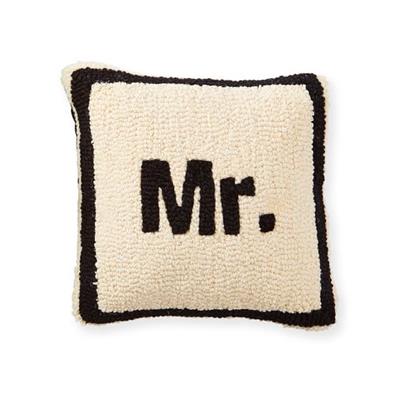 Hand Hooked Personalized Wedding Pillows | Mark and Graham