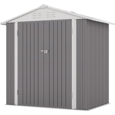 Patiowell Metal Outdoor Storage Shed for with Lockable Doors, Multiple Sizes and Colors