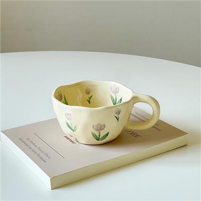 Vintage Floral Ceramic Coffee Mug - Ikorii