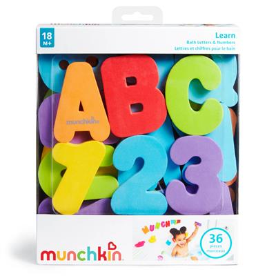 Munchkin Letters and Numbers Bath Toy, Non-Toxic, Multi-Color, 36 Count