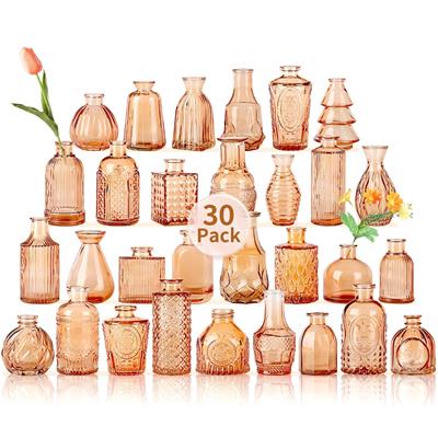 Mini Glass Bud Vases,Versatile Small Bud vases for Home and Wedding Decor, Exquisite Bridal Shower T