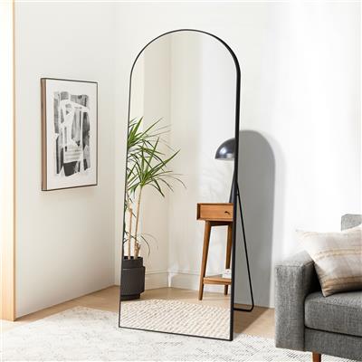 64x21Arch Full Length Floor Mirror with Stand Aluminum Alloy Frame,Wall-Mounted Mirror