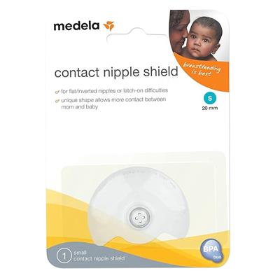 Medela Contact Nipple Shield, 20mm Small, Nippleshield for Breastfeeding with Latch Difficulties or Flat or Inverted Nipples, Made Without BPA : Breas