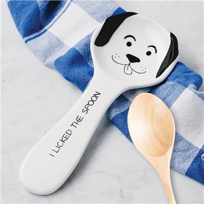 Hand-Painted Dog Licked the Spoon Spoonrest - 9.88 x 1.05 x 3.81