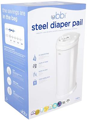 Amazon.com: Ubbi Steel Diaper Pail, Odor Locking, No Special Bag Required, Award-Winning, Registry Must-Have, White : Baby