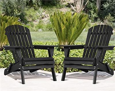 Folding Adirondack Chair Set of 2, Weather Resistant Adirondack Chairs Lawn Chair Outdoor Modern Adirondack Chairs Fire Pit Chairs Outdoor Chairs for