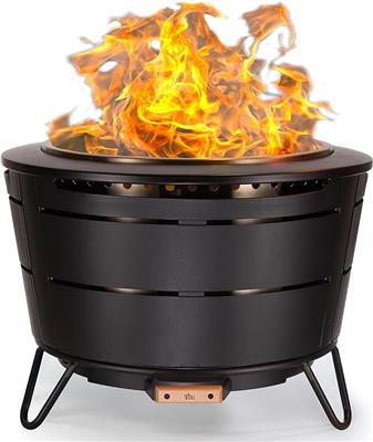 Amazon.com: TIKI Brand Smokeless 25 in. Patio Fire Pit, Wood Burning Outdoor Fire Pit - Includes Wood Pack, Modern Design with Removable Ash Pan and W