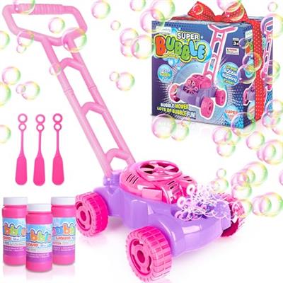 ArtCreativity Bubble Lawn Mower for Toddlers, Kids Bubble Blower Machine, Indoor Outdoor Push Gardening Toys for Kids Age 1 2 3 4 5, Birthday Gifts Pa