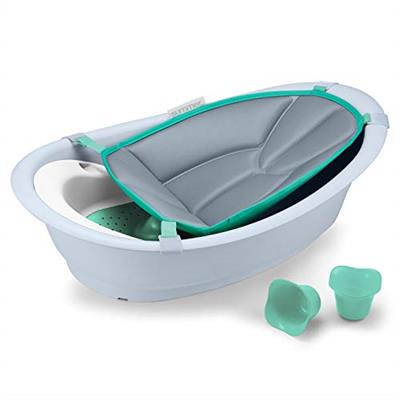 Summer Infant Gentle Support Multi-Stage Tub - For Ages 0-24 Months - Includes Soft Support, Two Bath Toys, A Hook for Storage and Dying, and a Drain