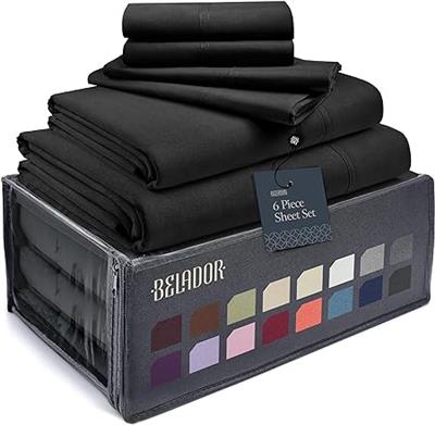 Amazon.com: BELADOR Silky Soft Full Sheet Set - Luxury 6 Piece Bed Sheets for Full Size Bed, Secure-Fit Deep Pocket Sheets with Elastic, Breathable Ho