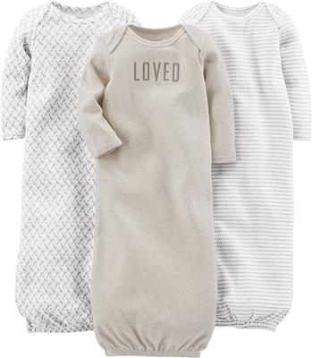 Amazon.com: Simple Joys by Carters Unisex Babies Cotton Sleeper Gown, Pack of 3: Clothing, Shoes & Jewelry