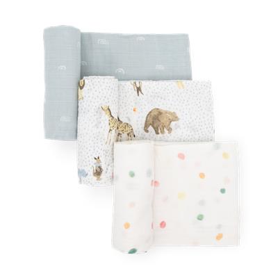 Cotton Muslin Swaddle Blanket 3 Pack - Party Animals
– Little Unicorn USA