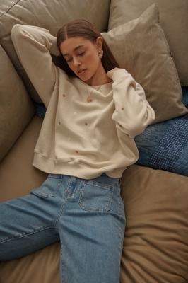 Patti Sweatshirt | Daisy - Vanilla