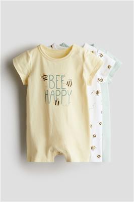 Lot de 3 pyjamas en coton - Jaune/Bee Happy - ENFANT | H&M CA