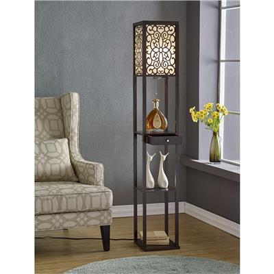 Etagere 63 Shelf Floor lamp with Shade and Drawer