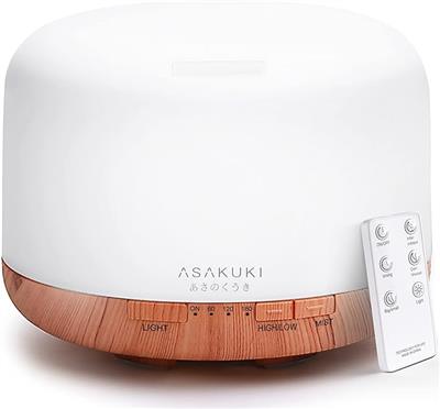 Amazon.com: ASAKUKI 500ml Premium, Essential Oil Diffuser with Remote Control, 5 in 1 Ultrasonic Aromatherapy Fragrant Oil Humidifier Vaporizer, Timer