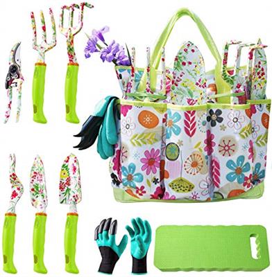 NAYE Garden Tool Set,Cute Gardening Gifts for Women,Birthday Gifts for Mom,Heavy Duty Tool Kit with Gloves,Garden Tote,Kneeling Pad,Hand Pruner,Trowel