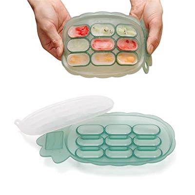 Haakaa Silicone Nibble Freezer Tray -Breastmilk Teething Popsicle Mold - Baby Fruit Food Feeder Teether Tray - Baby Food Maker - Ice Cube Tray - 4 Mon