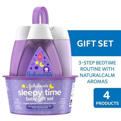 Johnsons Sleepy Time Relaxing Baby Gift Set with Baby Shampoo, Wash and Lotion, 4 full size items - Walmart.com