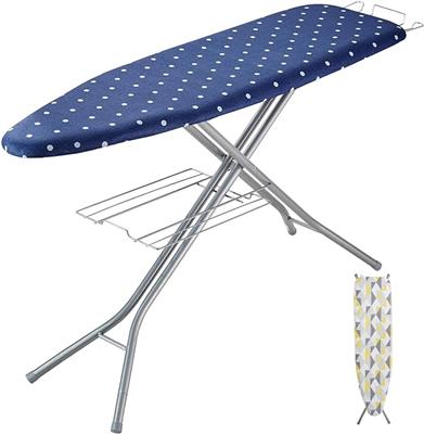 Amazon.com: VEVOR Ironing Board with Bottom Storage Tray, Thickened 4 Layers Iron Board with Heat Resistant Cover and 100% Cotton Cover, 10 Adjustable